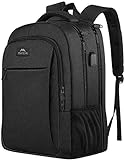 MATEIN Rucksack Herren, Groß Laptop Rucksack 17,3 Zoll Schulrucksack Laptoptasche mit USB Ladeanschluss Anti Diebstahl Business Arbeit Reisen Rucksack für Teenager Notebook College Tech Damen, Schwarz