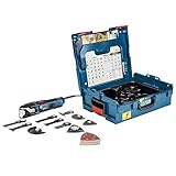 Bosch Professional Multi-Cutter GOP 55-36 (Starlock-Werkzeugaufnahme, Leistung 550 Watt, inkl. 9x Tauchsägeblatt, 25x Schleifpapiere, 2x Segmentsägeblatt, 1x Schleifplatte, L-BOXX)