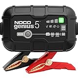 NOCO GENIUS5, 5A Intelligentes Batterieladegerät, 6V/12V Ladegerät, Erhaltungsladegerät und Desulfator mit Temperaturkompensation