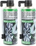 com-four® 2X Reifen Pannenspray je 450 ml - Autoreifen Pannenset auch für Motorradreifen - Reifenreparaturset - Reifendicht-Spray für Auto und Motorrad