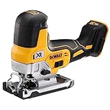 Dewalt 18 Volt Akku-Pendelhub-Stichsäge DCS335N (bürstenloser Motor, 3-stufige Pendelhubsteuerung, neigbar bis 45°, werkzeugloser Sägeblattwechsel, Motorbremse, Lieferung ohne Akku u. Ladegerät)